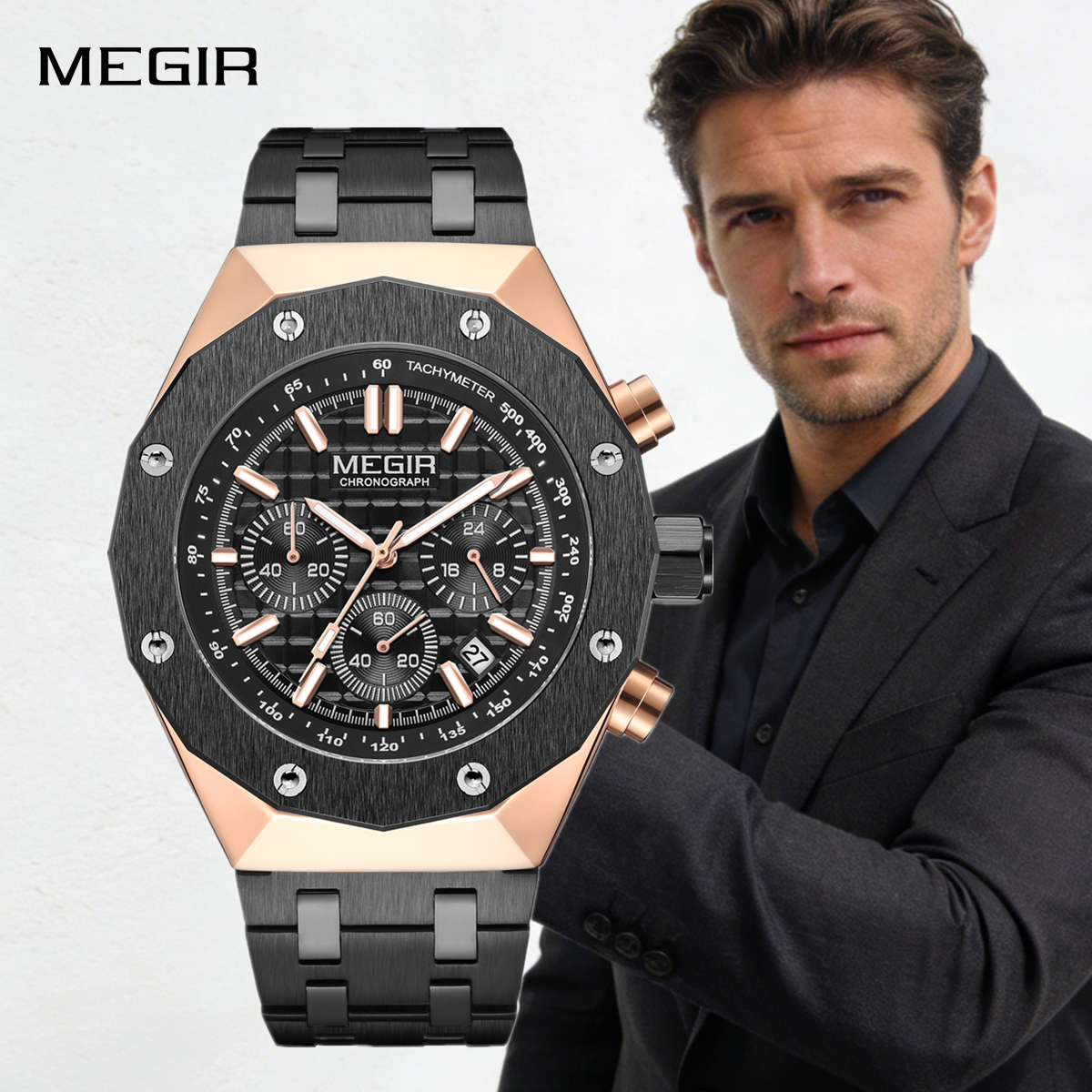 Smartwatch Sports Watches For Men - MEGIR Chronograph Luxury Men Sports Quartz