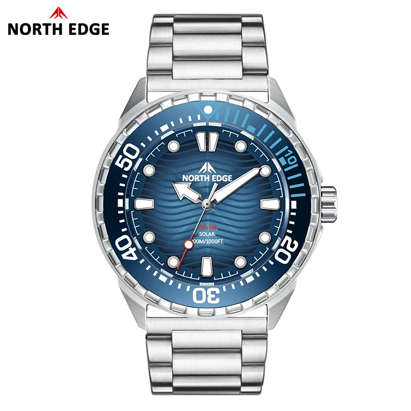 Solar Powered Watch - 2026 New NORTH EDGE TRITON Solar