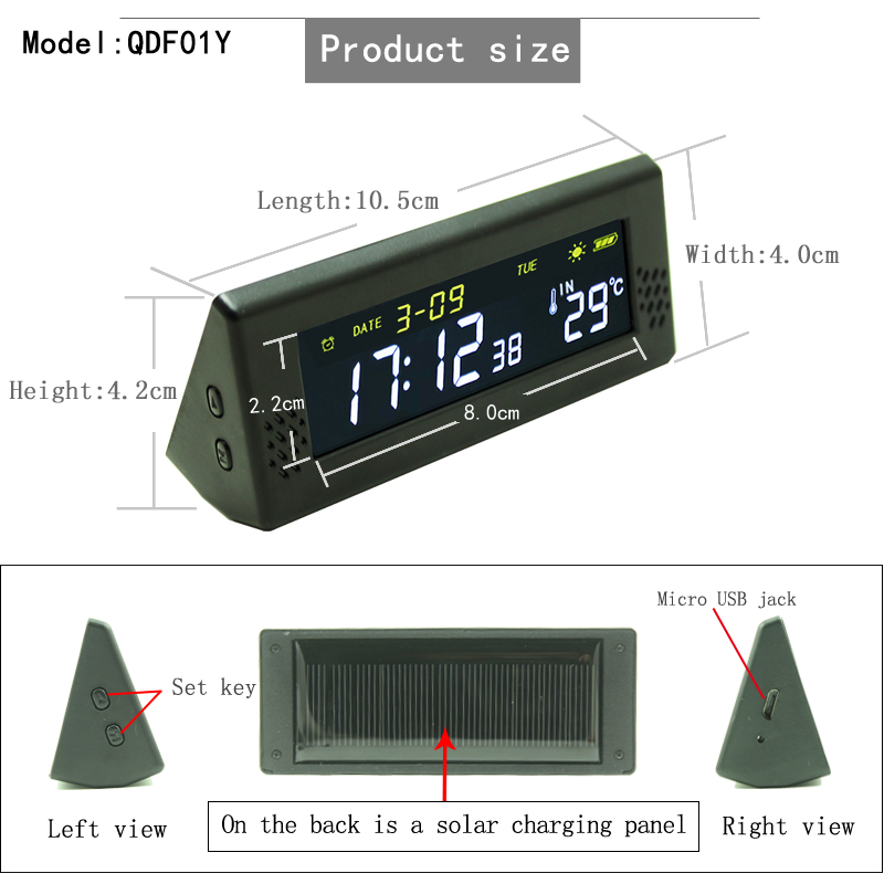 Solar Windshield Car Digital C - Solar Powered Watch 评论和价格