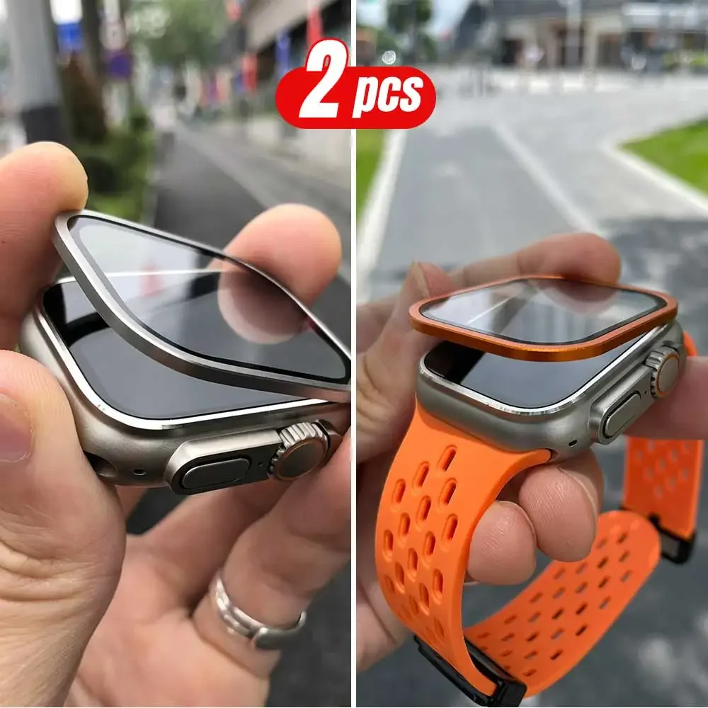 2PCS Titanium Metal Frame for  - Smartwatch Watches Gift For Men 评论和价格