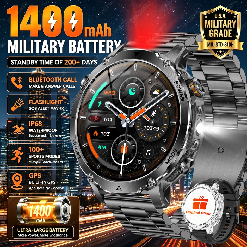Brand+1400mAh Big Battery Smar - Smartwatch Watches Brands For Men 评论和价格
