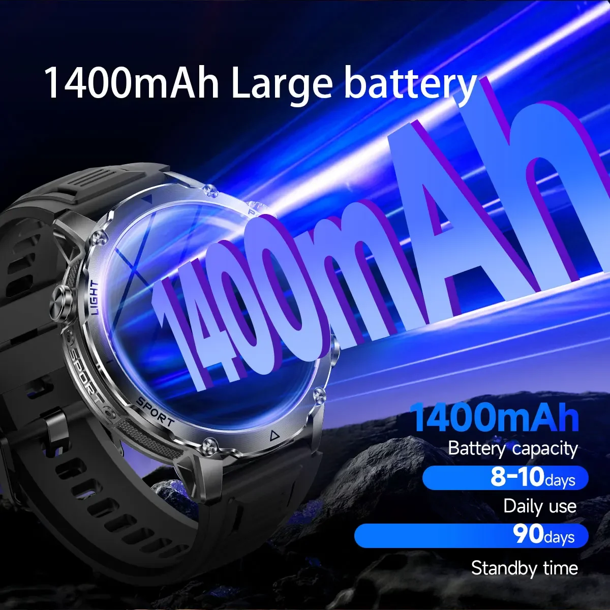 Brand+1400mAh Big Battery Smar - Smartwatch Watches Brands For Men 评论和价格
