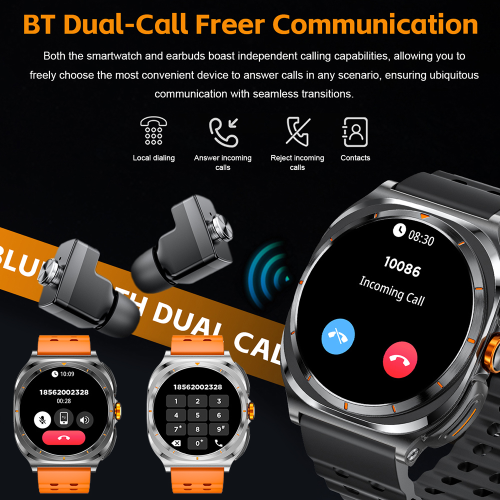 2026 hot Watch Wireless Earpho - Smartwatch Watches Gift For Men 评论和价格
