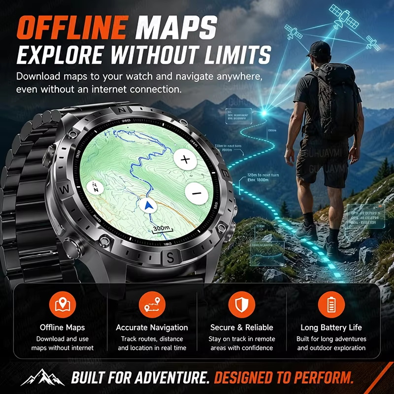 2026New Outdoor Military GPS N - Smartwatch Watches Gift For Men 评论和价格