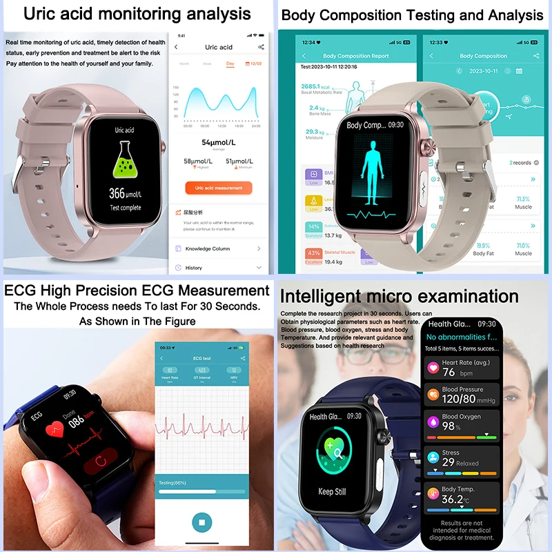2025 New ECG+PPG Monitoring Sm - Smartwatch Health Watches For Women 评论和价格