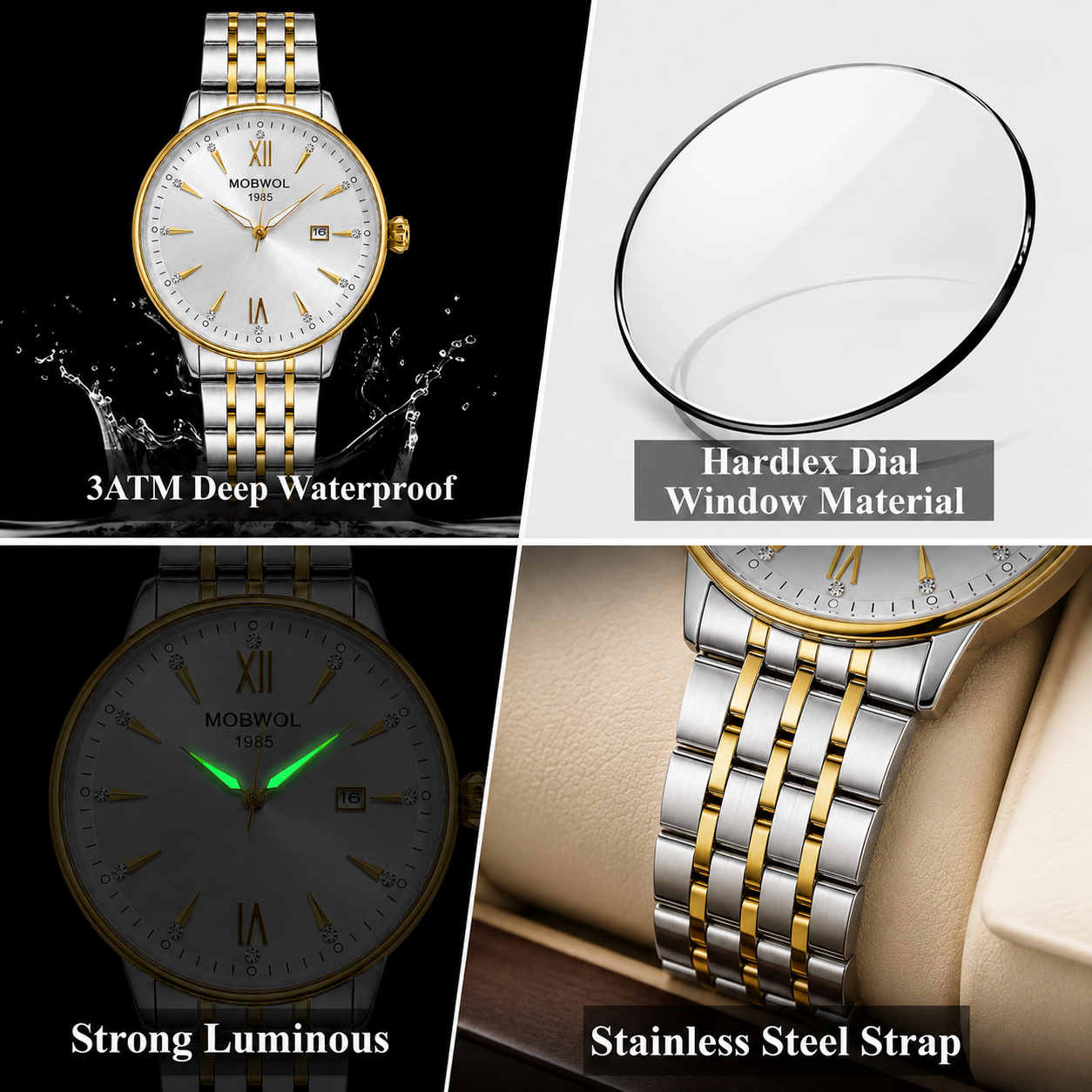MOBWOL Fashion Luxury Business - Smartwatch Premium Watches For Men 评论和价格