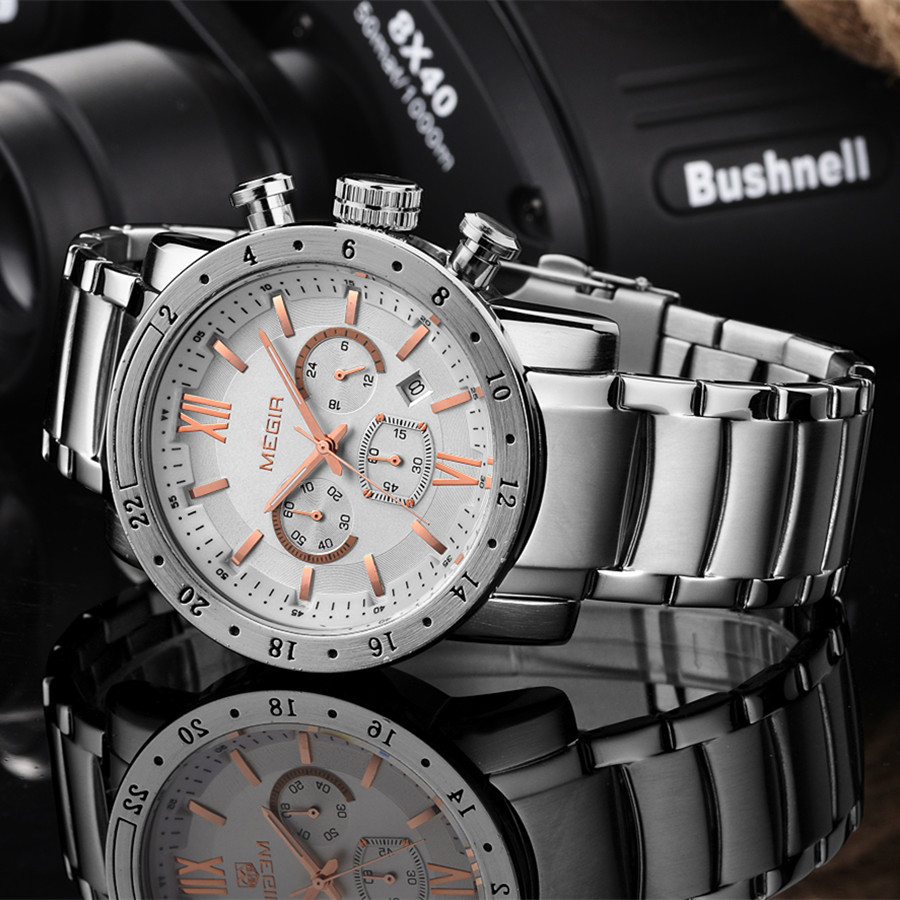 MEGIR Stainless Steel Casual W - Watches Not Smartwatch 评论和价格