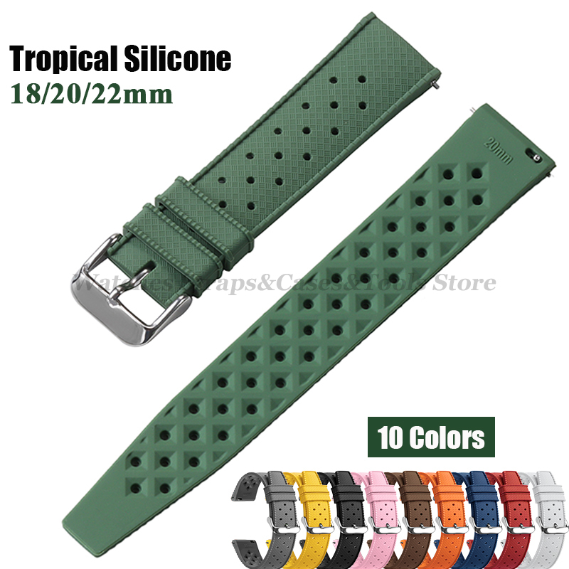 Tropical Silicone Watch Band Q - Citizen Watches Smartwatch 评论和价格