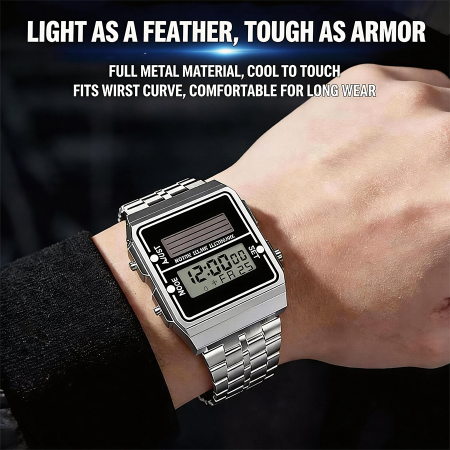 Retro Silver Metal Square Sola - Solar Powered Watch 评论和价格