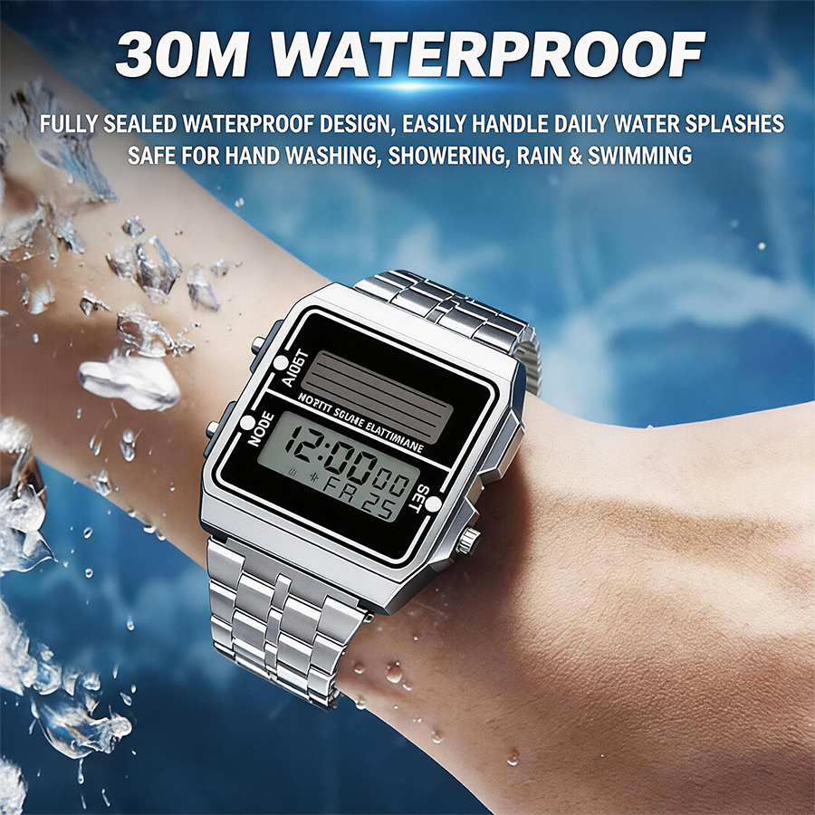Retro Silver Metal Square Sola - Solar Powered Watch 评论和价格