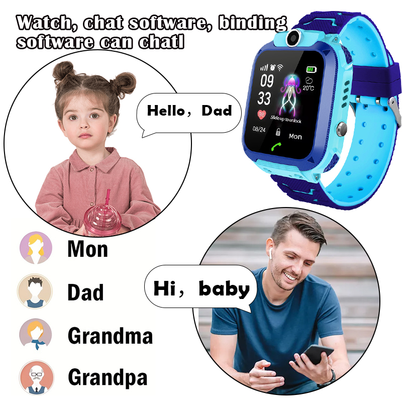 Q12B Kids Smart Watch with SOS - Smartwatch Watches Gift For Boys With Gps 评论和价格