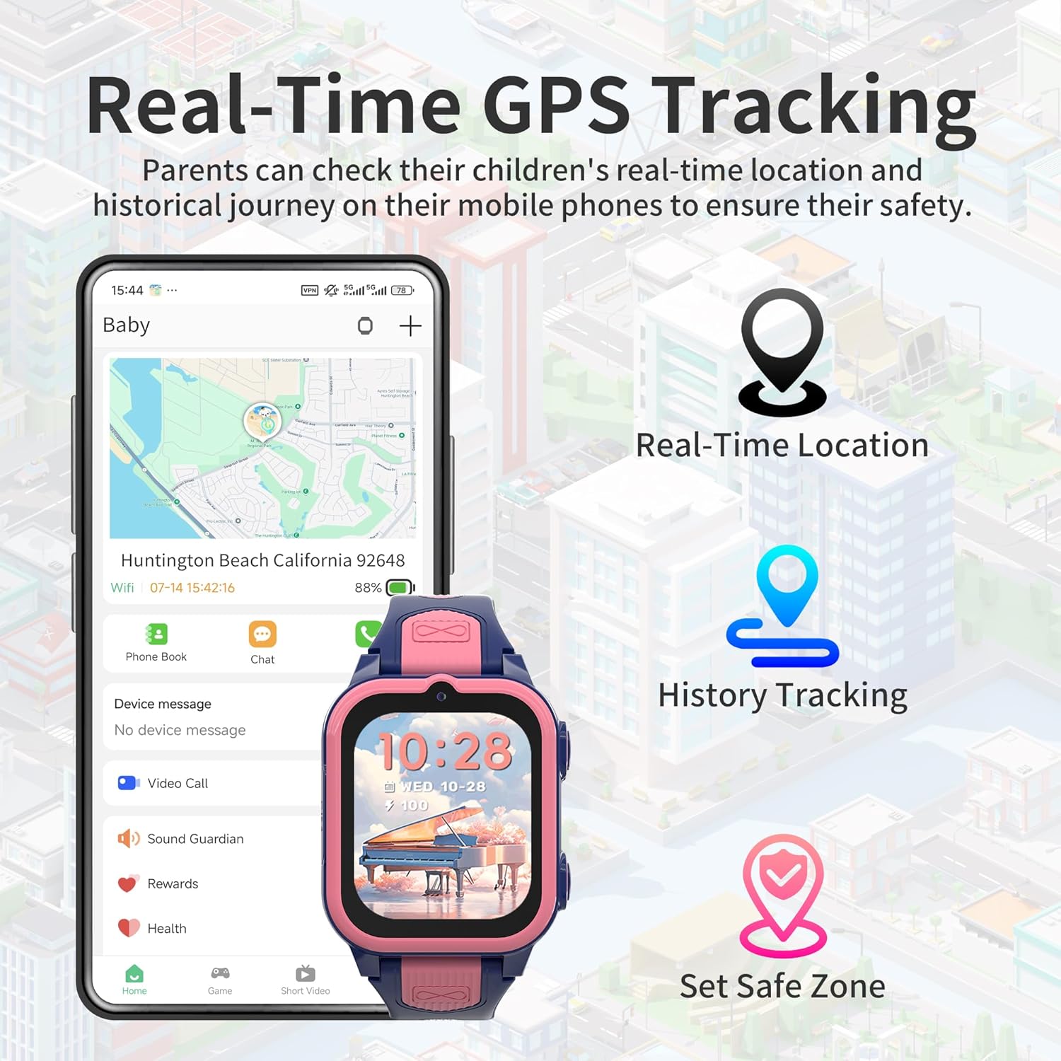4G Kids Smart Watch with GPS T - Smartwatch Watches Girls 评论和价格