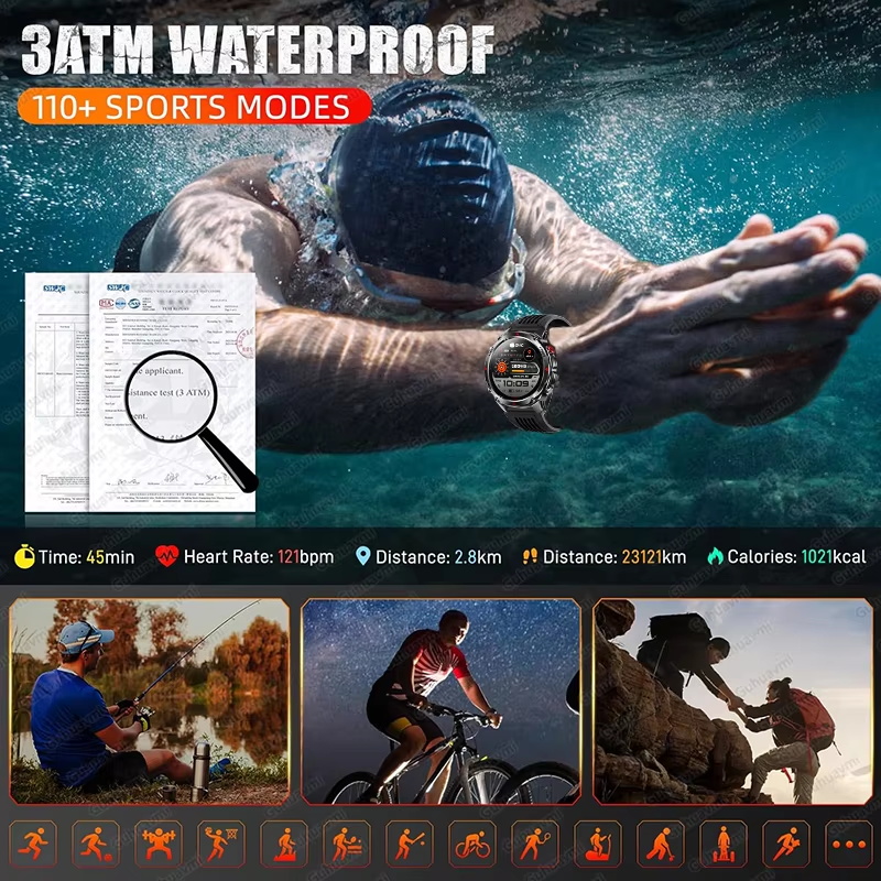 Military 540mAh GPS Smart Watc - Smartwatch Watches Gift For Men 评论和价格