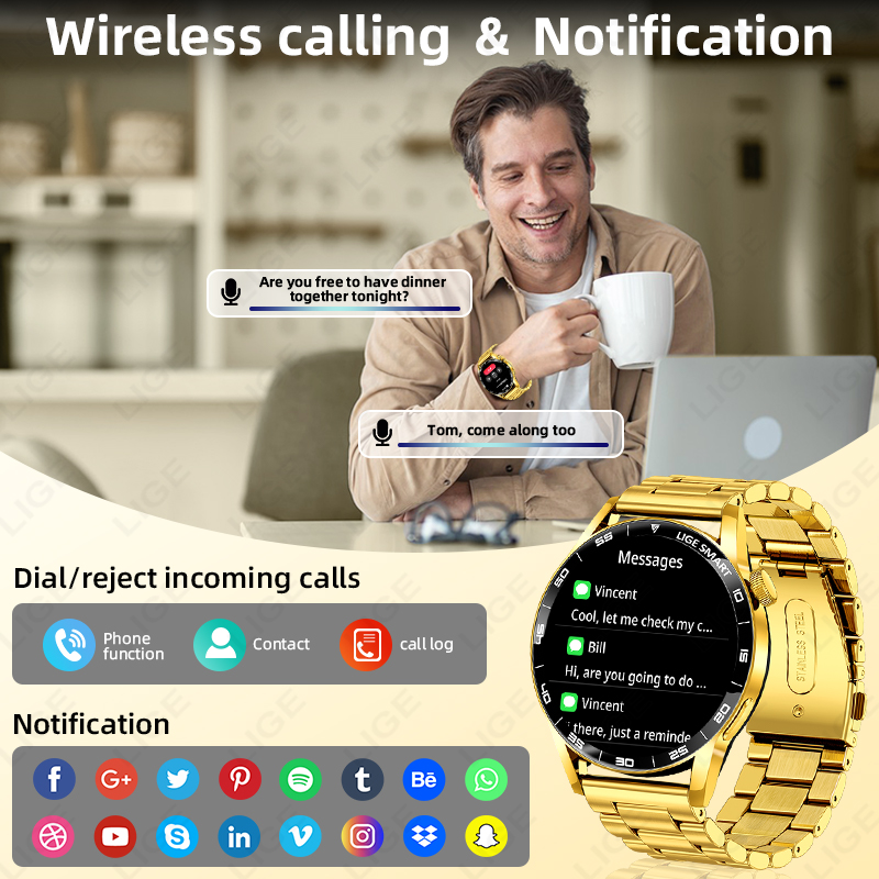 LIGE New Voice Calling Smart W - Smartwatch Watches Gift For Women 评论和价格