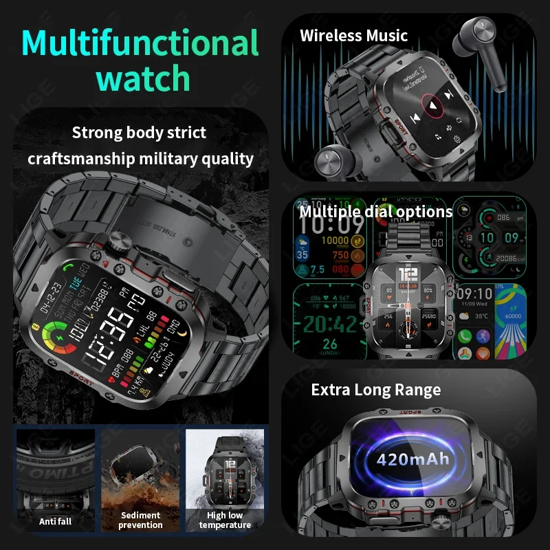 LIGE Outdoor Men's Sports Smar - Smartwatch Watches Gift For Women 评论和价格