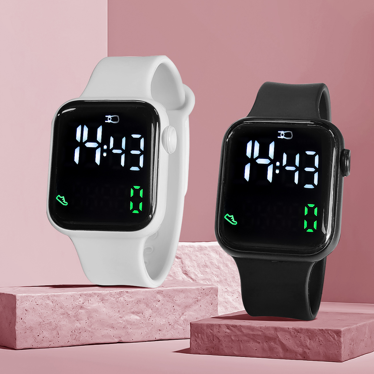 New 2PCS Student Minimalist Sm - Smartwatch Watches Girls 评论和价格