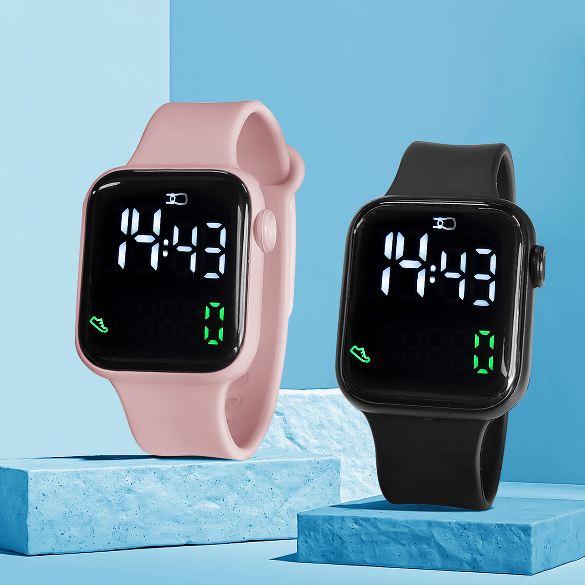 New 2PCS Student Minimalist Sm - Smartwatch Watches Girls 评论和价格