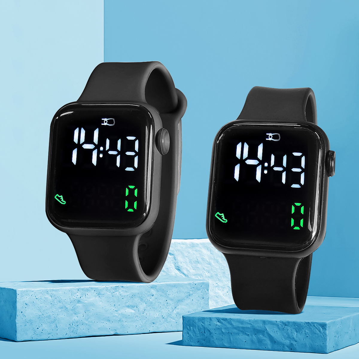 New 2PCS Student Minimalist Sm - Smartwatch Watches Girls 评论和价格