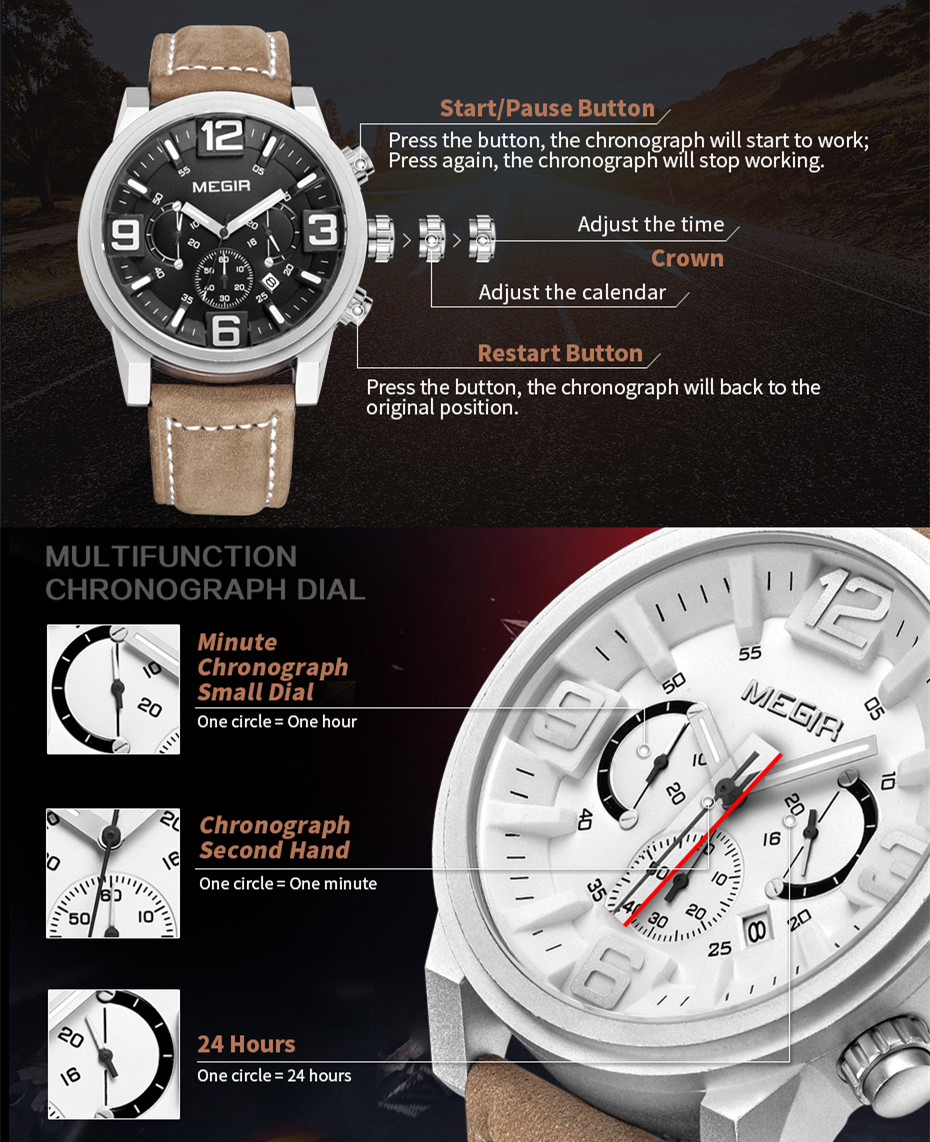 MEGIR Multi-function Business  - Smartwatch Imported Watches For Men 评论和价格